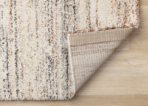 8' X 11' White And Orange Abstract Area Rug