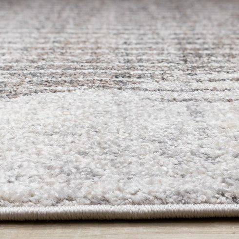 8' X 11' Gray And White Geometric Area Rug