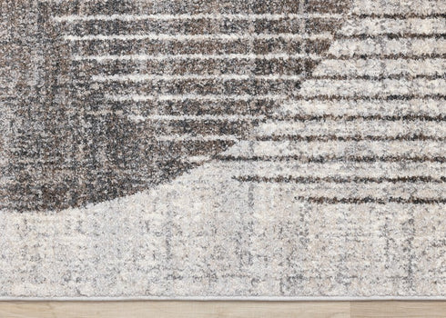 8' X 11' Gray And White Geometric Area Rug