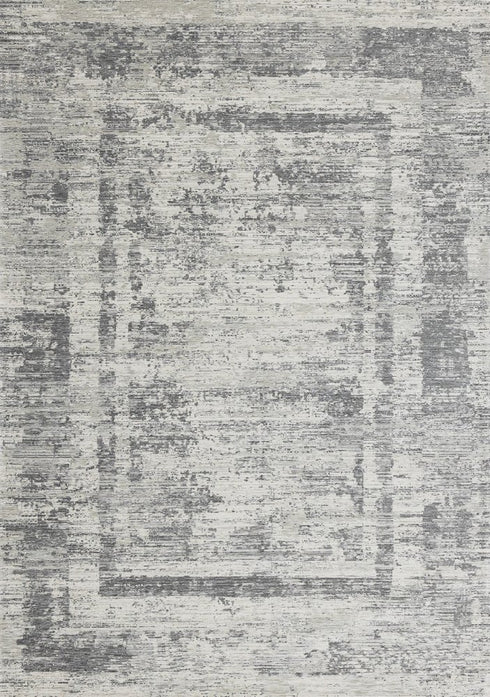 8' X 11' Gray And Charcoal Geometric Area Rug