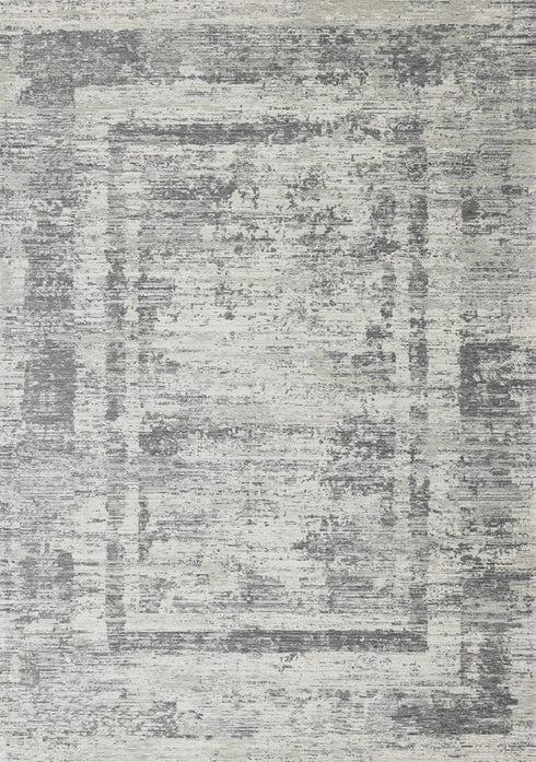 8' X 11' Gray And Charcoal Geometric Area Rug