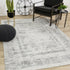 8' X 11' Gray And Charcoal Geometric Area Rug