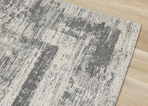 8' X 11' Gray And Charcoal Geometric Area Rug