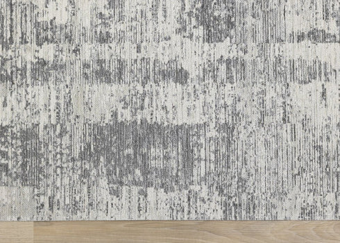 8' X 11' Gray And Charcoal Geometric Area Rug