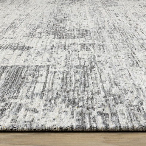 8' X 11' Gray And Charcoal Geometric Area Rug
