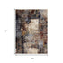 8' X 10' Cream Black And Tan Abstract Area Rug