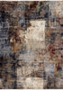 8' X 10' Cream Black And Tan Abstract Area Rug