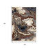 5' X 8' Beige Blue And Black Abstract Area Rug