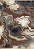 5' X 8' Beige Blue And Black Abstract Area Rug