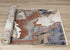 5' X 8' Beige Blue And Black Abstract Area Rug