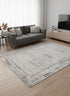 8' X 11' Gray Blue And Beige Abstract Area Rug