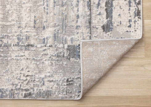8' X 11' Gray Blue And Beige Abstract Area Rug