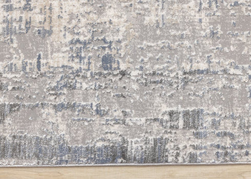 8' X 11' Gray Blue And Beige Abstract Area Rug