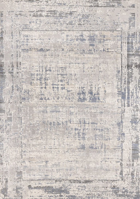 8' X 11' Gray Blue And Beige Abstract Area Rug