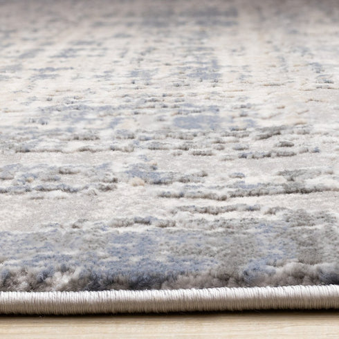 8' X 11' Gray Blue And Beige Abstract Area Rug
