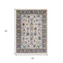 5' X 8' Cream Blue And Green Medallion Area Rug
