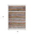 8' X 10' Yellow Blue And Brown Striped Area Rug