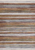 8' X 10' Yellow Blue And Brown Striped Area Rug