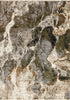 8' X 10' Black Dark Green And Beige Abstract Area Rug