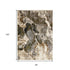 8' X 10' Black Dark Green And Beige Abstract Area Rug