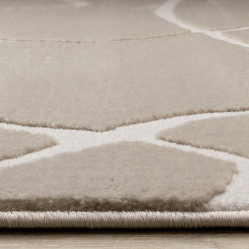 8' X 11' Cream And Tan Abstract Area Rug