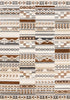 5' X 8' Cream Black And Brown Tribal Area Rug