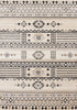 5' X 8' Cream And Black Tribal Area Rug