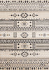 5' X 8' Cream And Black Tribal Area Rug