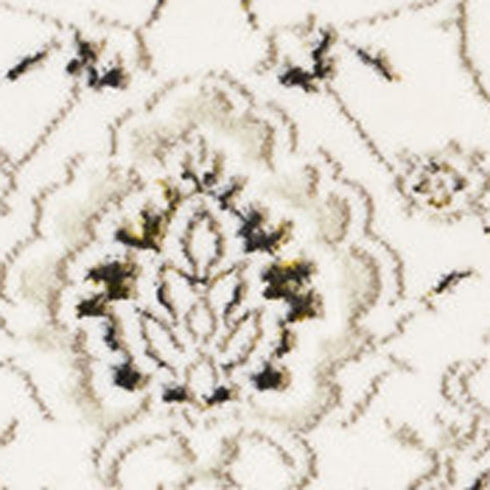 5' X 8' Cream Black And Tan Medallion Area Rug