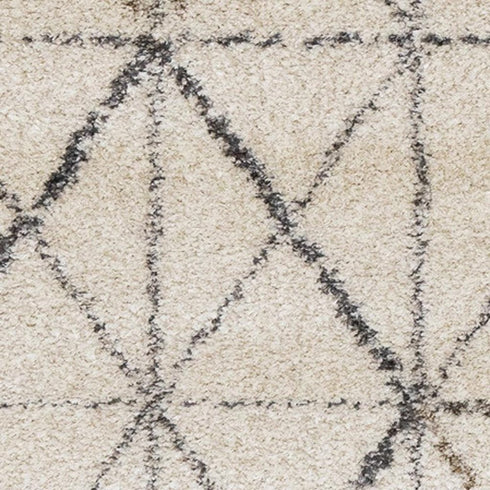 5' X 8' Cream And Gray Tribal Area Rug