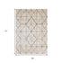 5' X 8' Cream And Gray Tribal Area Rug