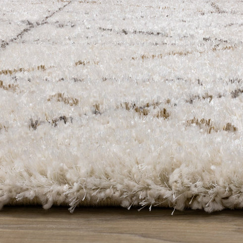 5' X 8' Cream And Gray Tribal Area Rug