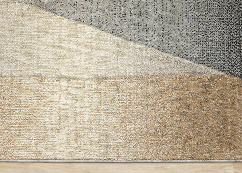 8' X 11' Gray Brown And Beige Geometric Area Rug