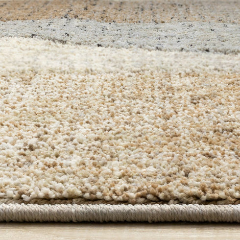8' X 11' Gray Brown And Beige Geometric Area Rug