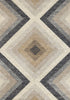 8' X 11' Gray Beige And Black Geometric Area Rug