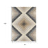 8' X 11' Gray Beige And Black Geometric Area Rug