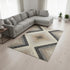 8' X 11' Gray Beige And Black Geometric Area Rug