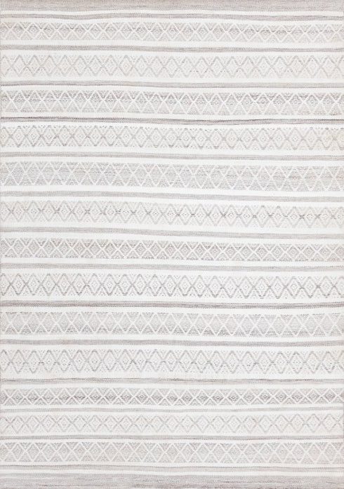 5' X 8' Cream Gray And Brown Geometric Hand Woven Area Rug