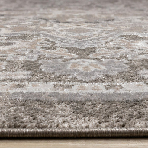 5' X 8' Taupe Gray And Brown Medallion Area Rug