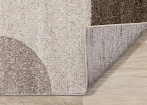 8' X 11' Cream Gray And Brown Geometric Area Rug