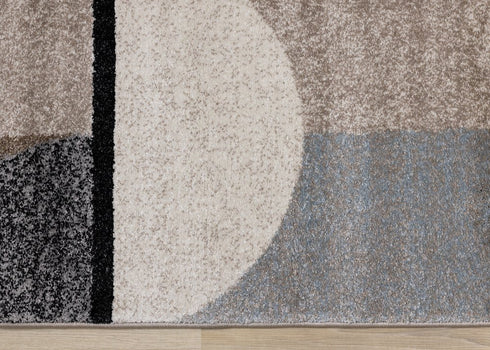 8' X 11' Cream Gray And Brown Geometric Area Rug