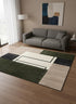 5' X 8' Green Black And Ivory Geometric Area Rug