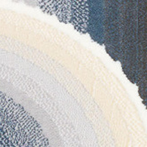 5' X 8' Cream And Blue Geometric Area Rug