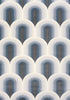 5' X 8' Cream And Blue Geometric Area Rug