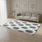 5' X 8' Cream And Blue Geometric Area Rug