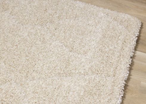 5' X 8' Cream And Beige Geometric Area Rug
