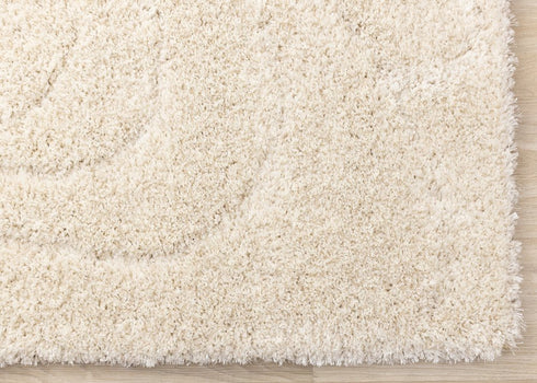 5' X 8' Cream And Beige Abstract Area Rug