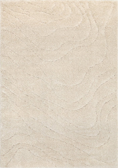5' X 8' Cream And Beige Abstract Area Rug