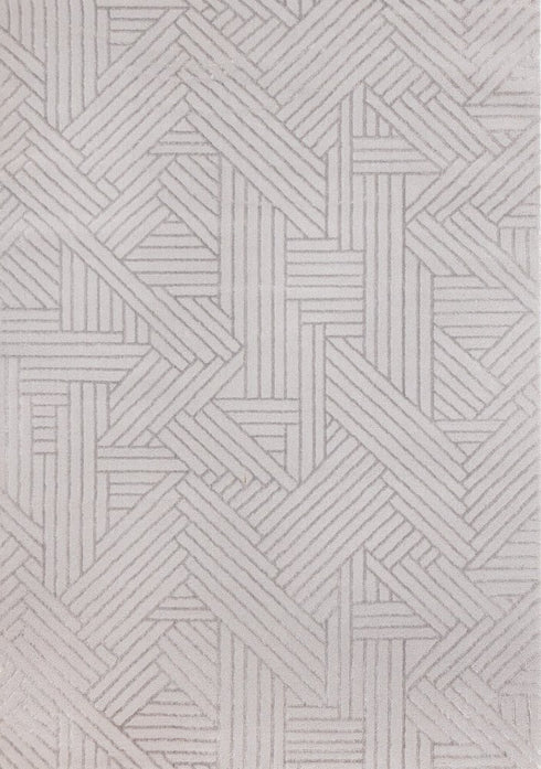 5' X 8' Gray And Beige Geometric Area Rug