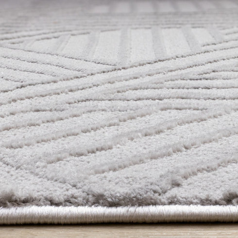 5' X 8' Gray And Beige Geometric Area Rug